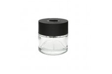 Apaļa pudele ar  melnu korķi mājas smaržām, 60 ml