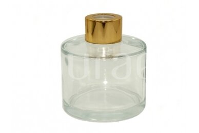 Apaļa pudele ar zelta korķi mājas smaržām, 100 ml 1