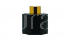 Melns apaļa pudele mājas smaržām ar zelta vāciņu, 100 ml